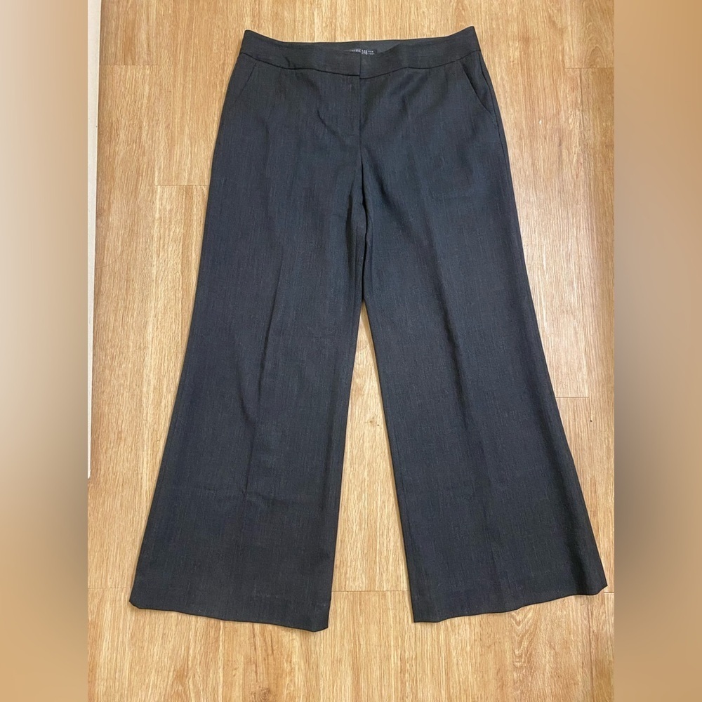 Lafayette 148 New York Dark Gray Wide-Leg Pants